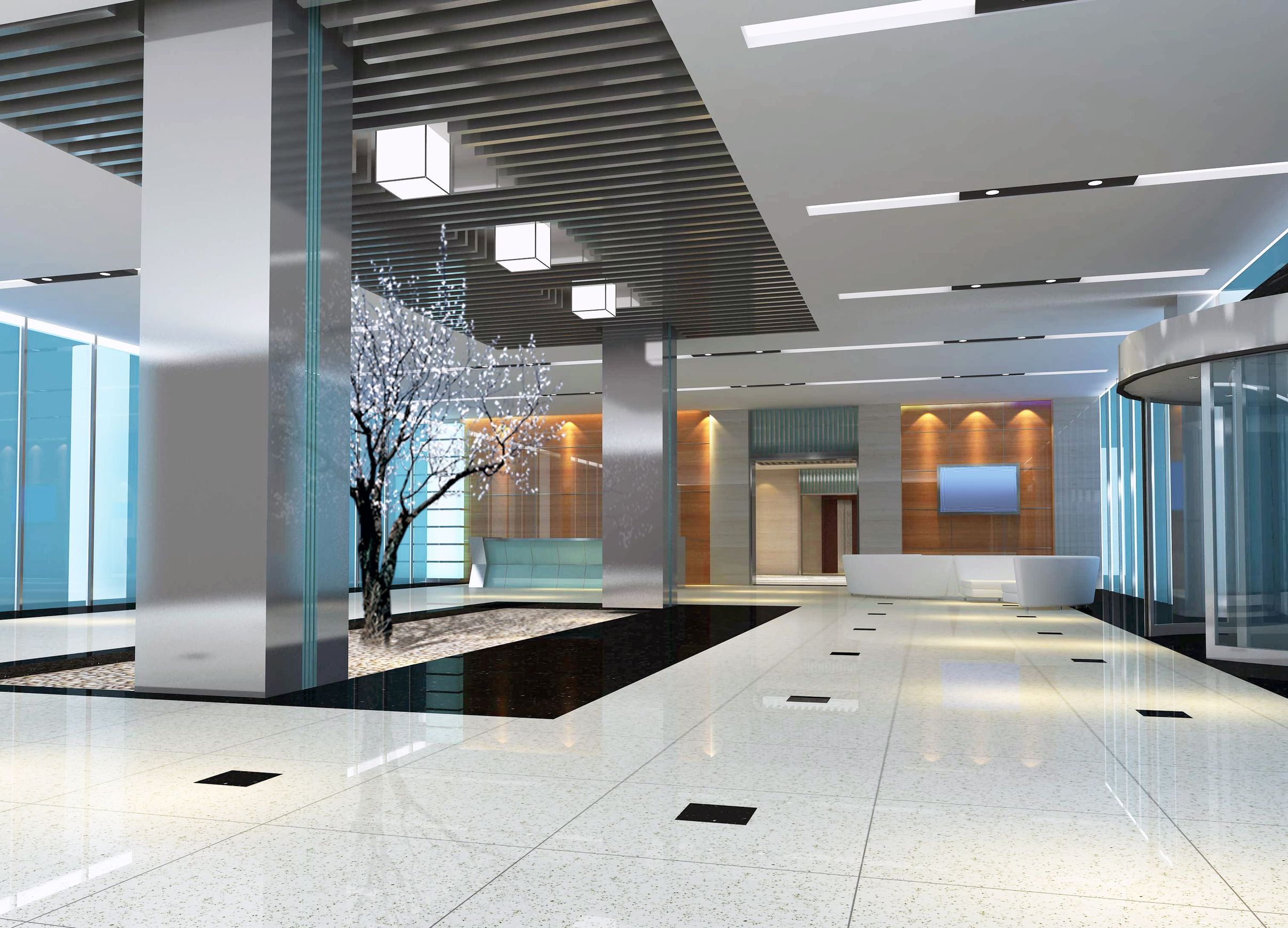 office corridor lighting